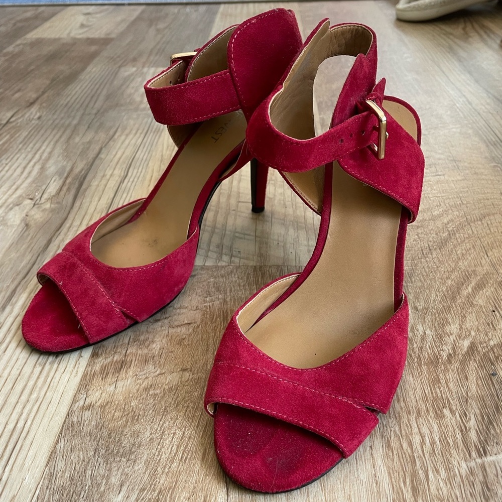 Nine West Red Suede Heels